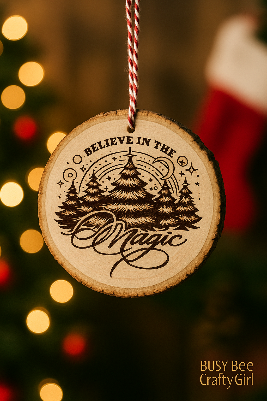 Believe in the Magic Engraved Wooden Ornament