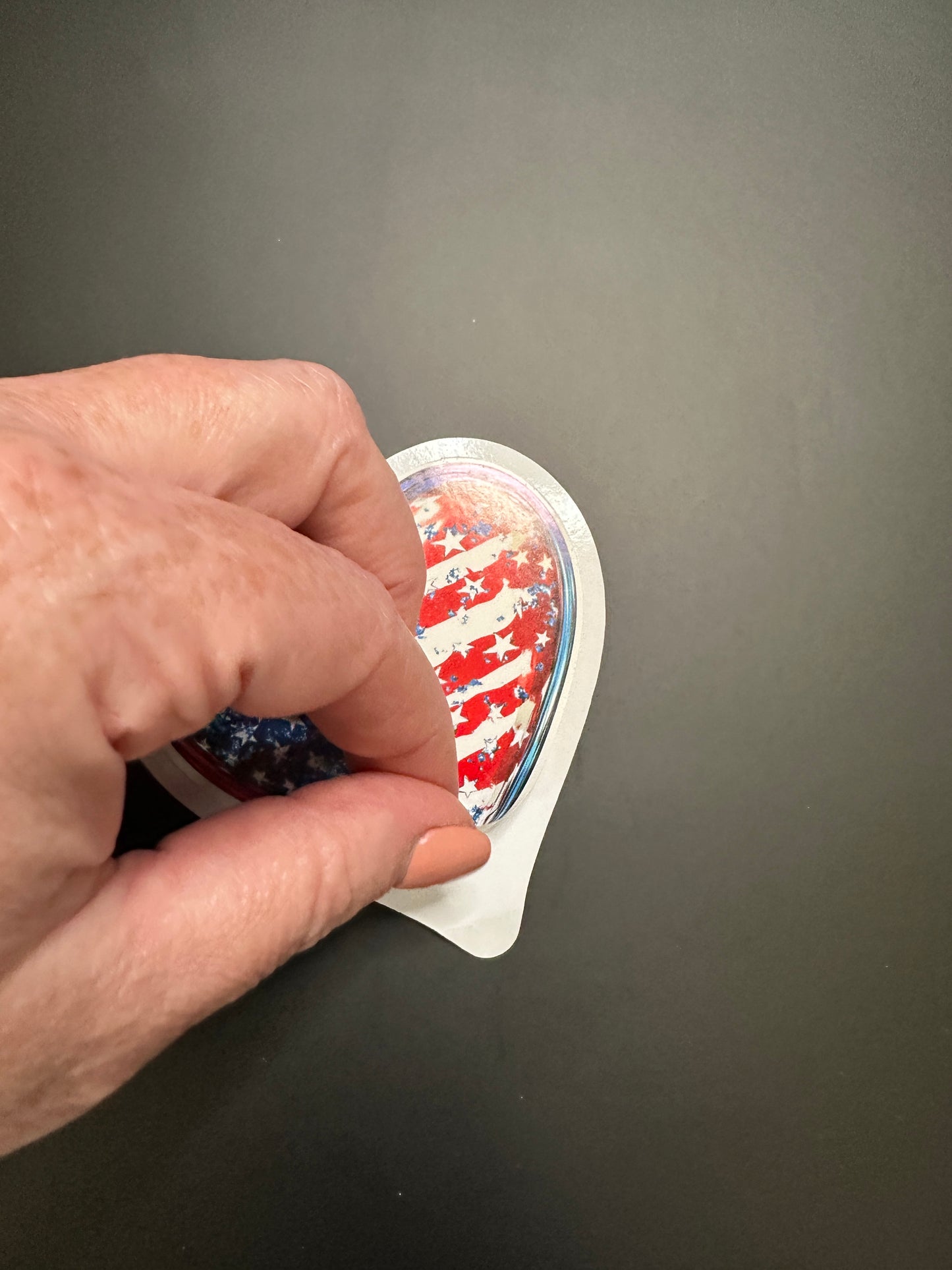 ❤️ Patriotic Heart Sticker – Glossy Vinyl, Waterproof
