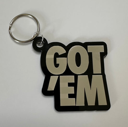 Nike “Got ‘Em” Glossy Black Acrylic Keychain | For the Ones Who Catch the Heat